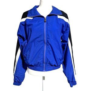 Champion Windbreaker Jacket Mens Size S Blue Black White Mesh Lining Zip Front